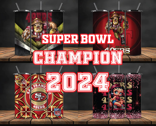 San Francisco 49ers Super Bowl Tumbler Png, Super Bowl 2024 Tumbler Wrap 09