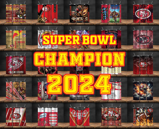 Bundle San Francisco 49ers Super Bowl Tumbler Png, Super Bowl 2024 Tumbler Wrap , 32 Team Sport 12