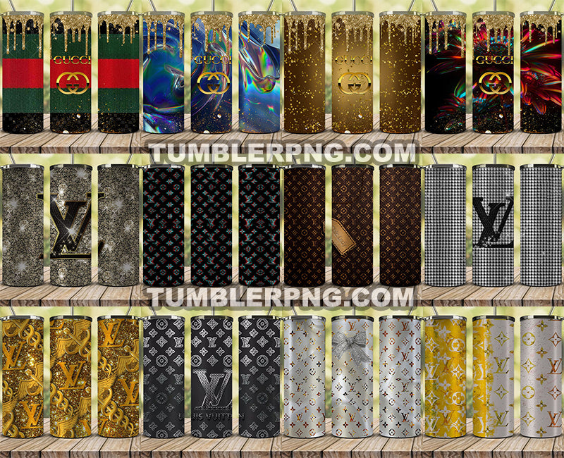 400+ Tumbler Wraps 20 oz, Fashion Luxury Logo Tumbler Wrap Png Bundle, Logo Brand Tumbler ,  20oz Skinny , Tumbler Wrap Bundle Designs 14