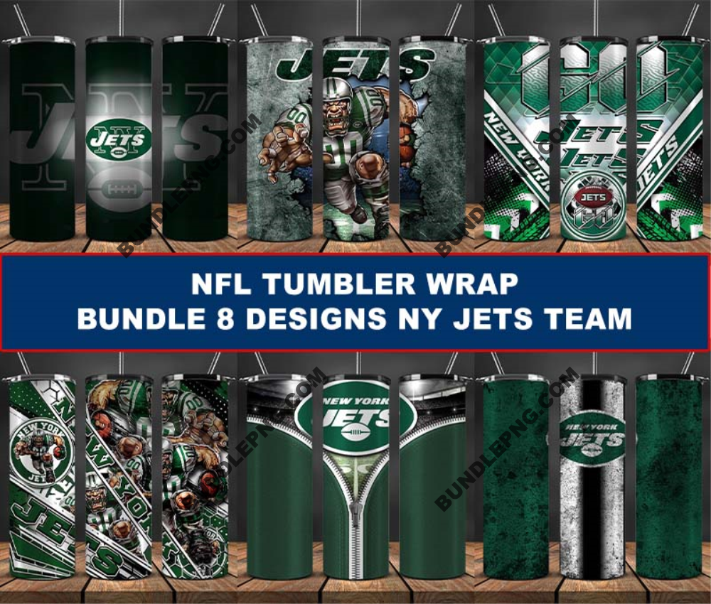 NY Jets Tumbler Wrap , Football Tumbler Png ,32 Team Nfl 12