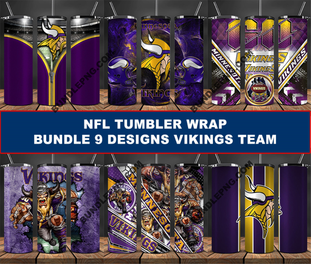 Vikings Tumbler Wrap , Football Tumbler Png ,32 Team Nfl 16